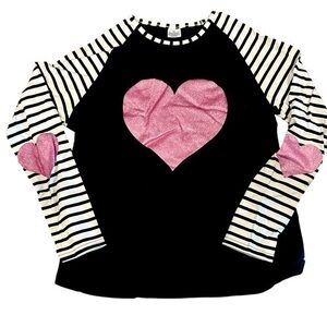 Women’s Valentine’s Day Long Sleeve Glitter Top Size Medium